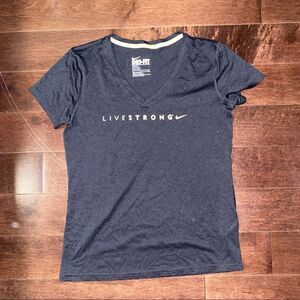 Nike Legend V-Neck Short Sleeved Shirt size Small Black live strong